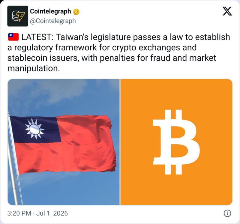 Taiwan crypto regulation infographic