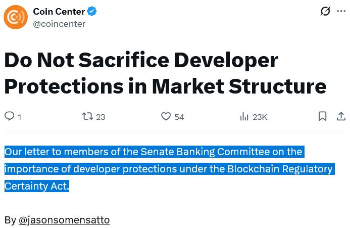 Coin Center letter excerpt