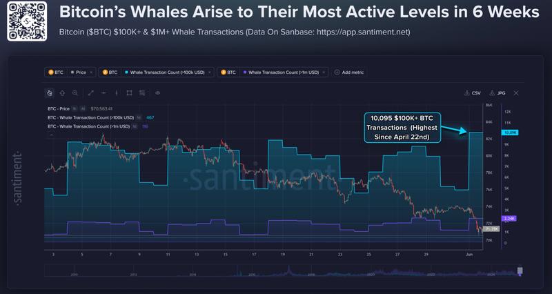 BTC $100K+ transactions chart