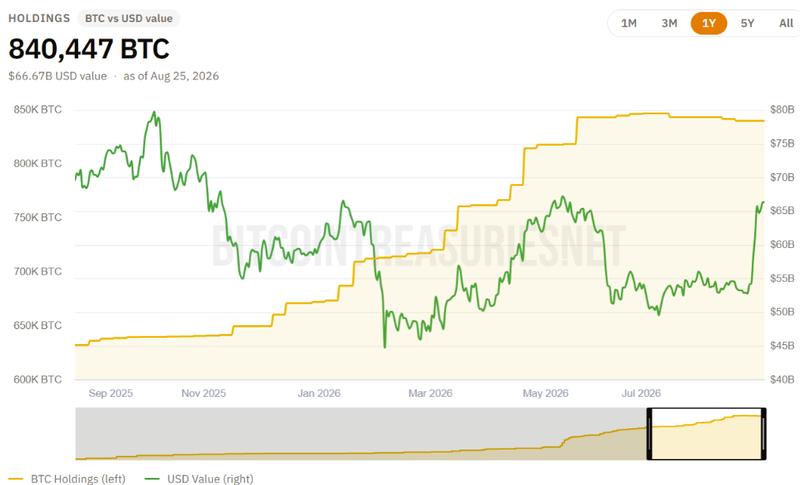 Strategy Bitcoin holdings chart