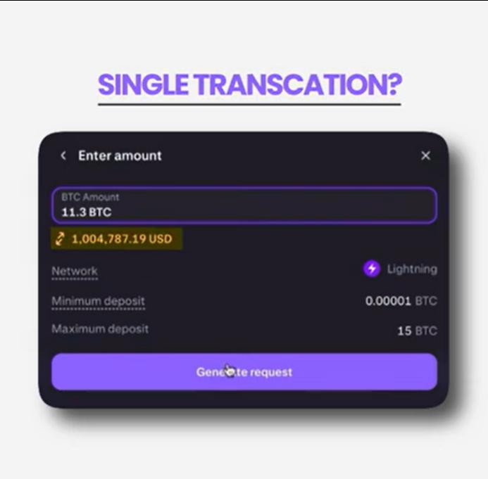$1 million in a single Lightning transaction