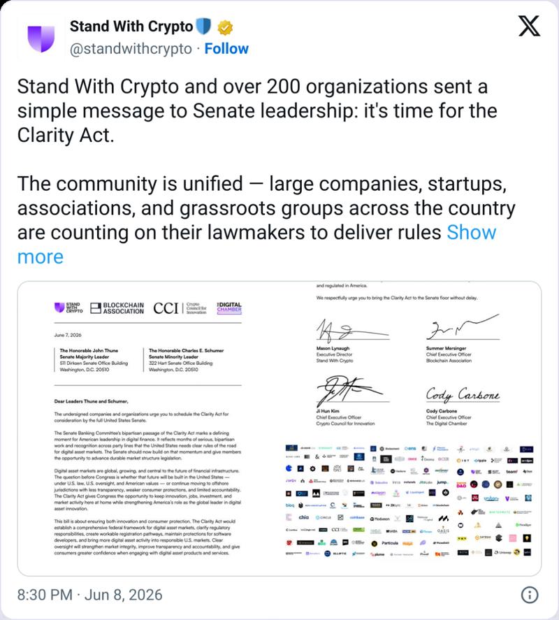 Stand With Crypto letter