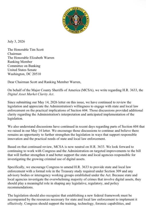 MCSA letter to Senate Banking Leaders