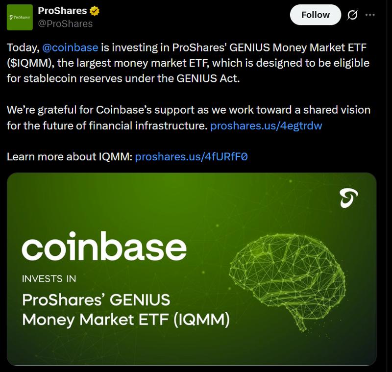 ProShares GENIUS Money Market ETF details