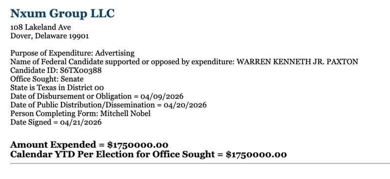 Fellowship PAC expenditure report