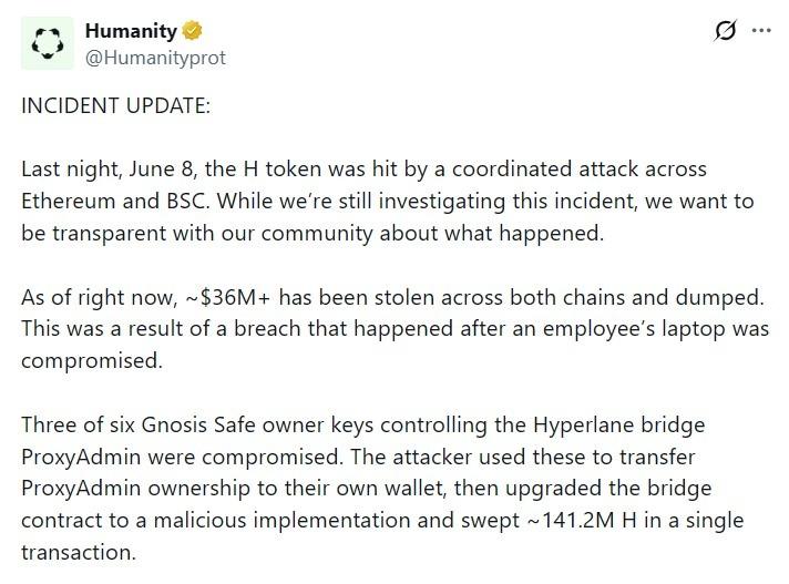 Humanity Protocol incident update