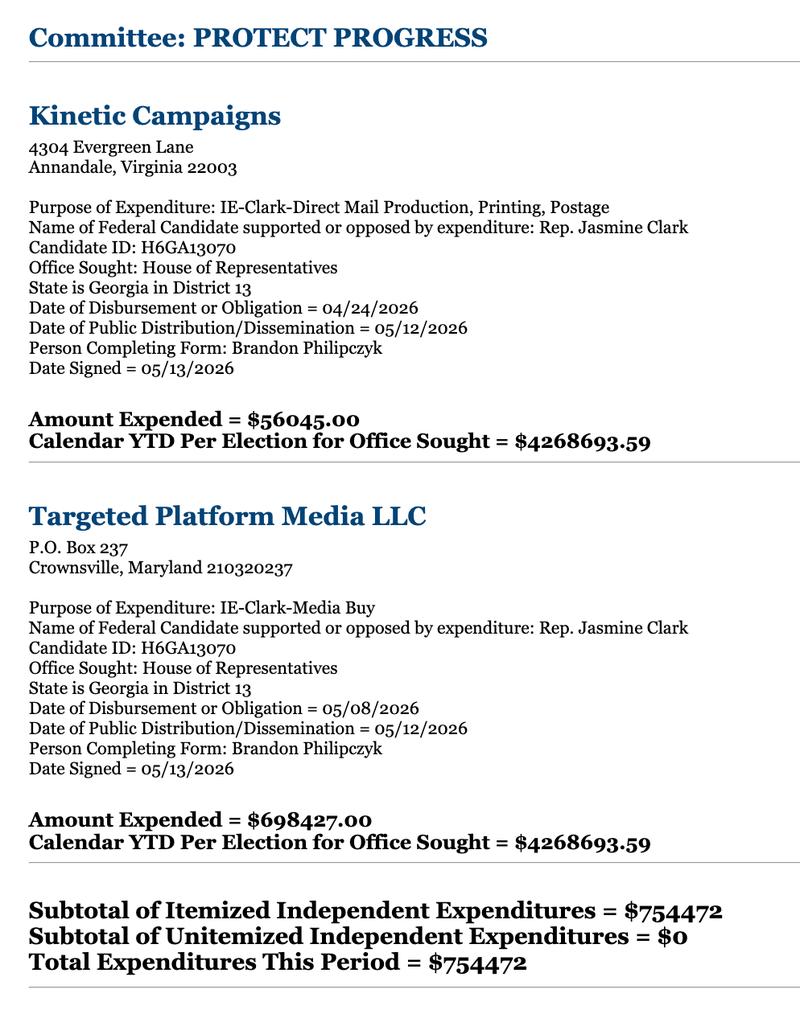 FEC data screenshot