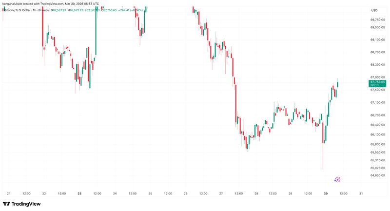 BTC/USD 1-hour chart