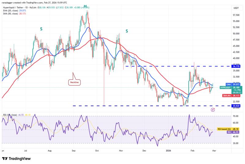HYPE/USDT daily price chart