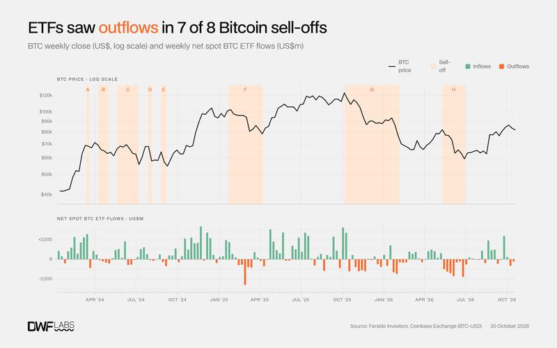 ETF outflows during Bitcoin sell-offs chart