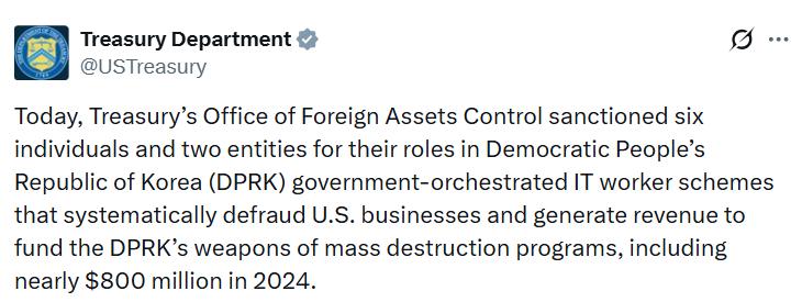 Treasury Department sanctions list