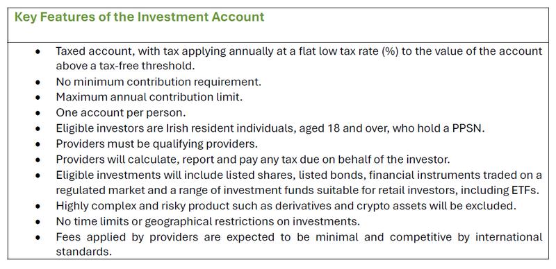 Investment account features