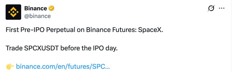 Binance pre-IPO perpetual futures interface