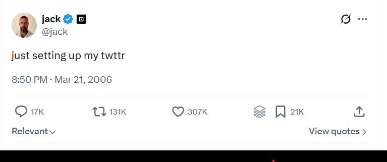 Jack Dorsey's first tweet