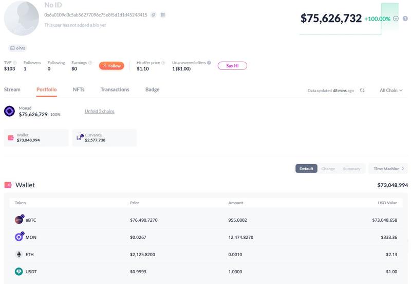 Hacker wallet holdings