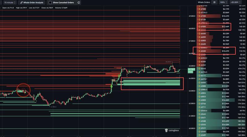 BTC whale orders chart