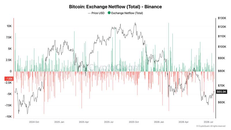Binance BTC netflows detailed chart