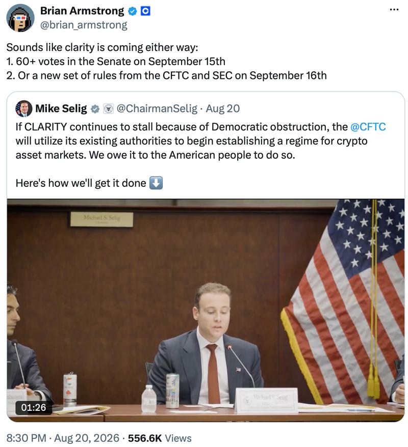 Brian Armstrong tweet
