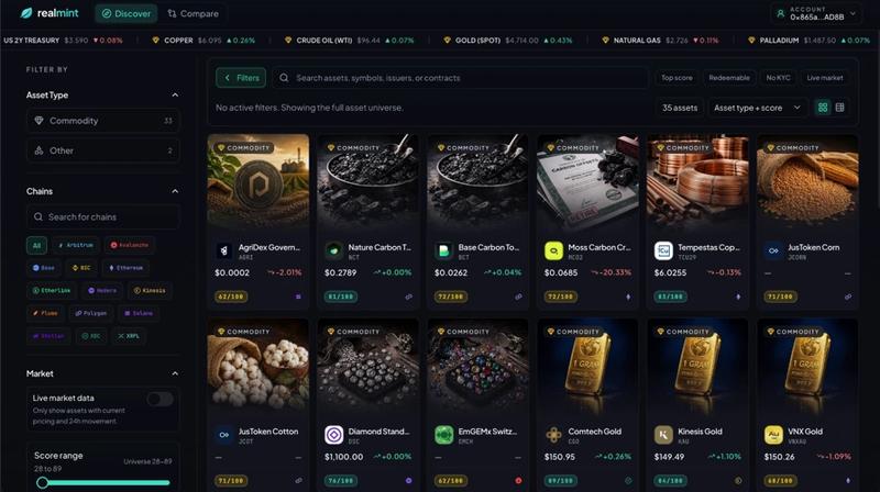 Realmint platform interface