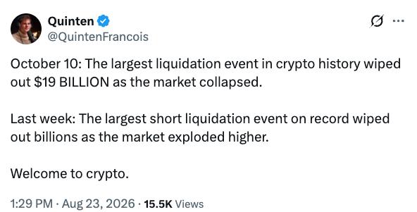 Bitcoin liquidation data