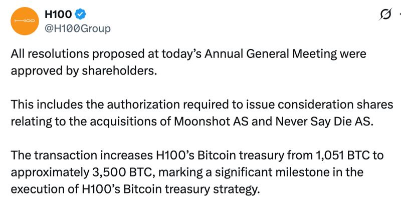 H100 acquisition details