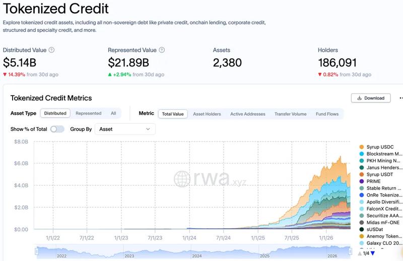 Tokenized credit. Source: RWA.xyz