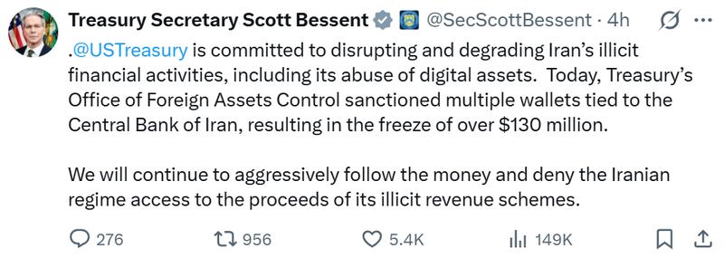 Scott Bessent statement on X