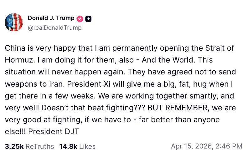 Trump Truth Social post