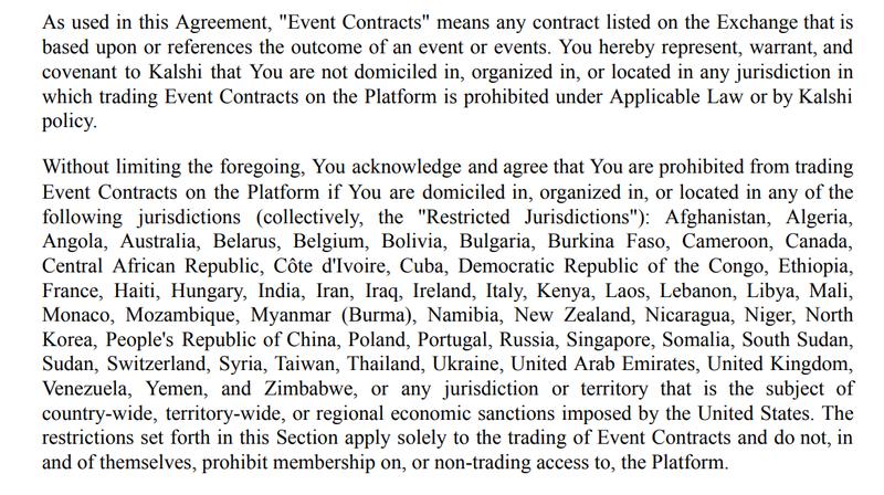Kalshi members agreement document