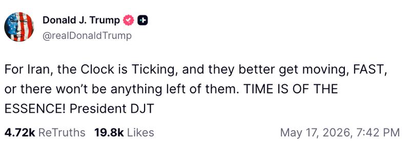 Trump's TruthSocial post