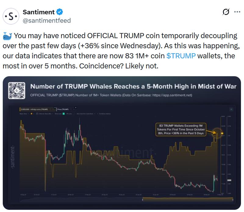 TRUMP whale wallets chart