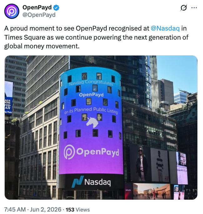 OpenPayd transaction volume statistics