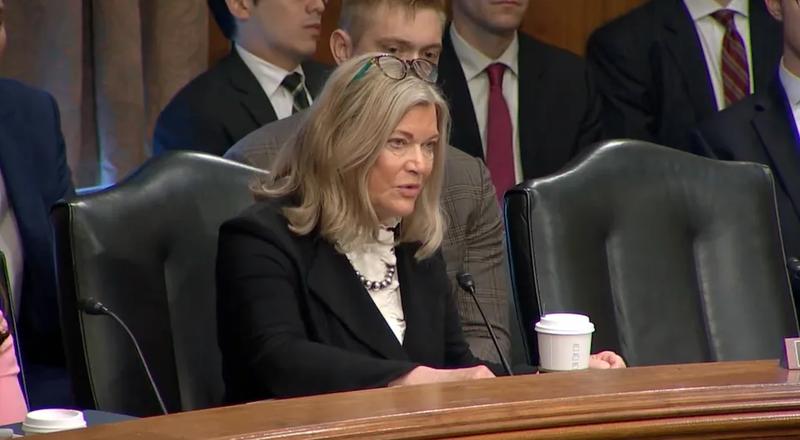 Senator Cynthia Lummis addresses the Senate Banking Committee