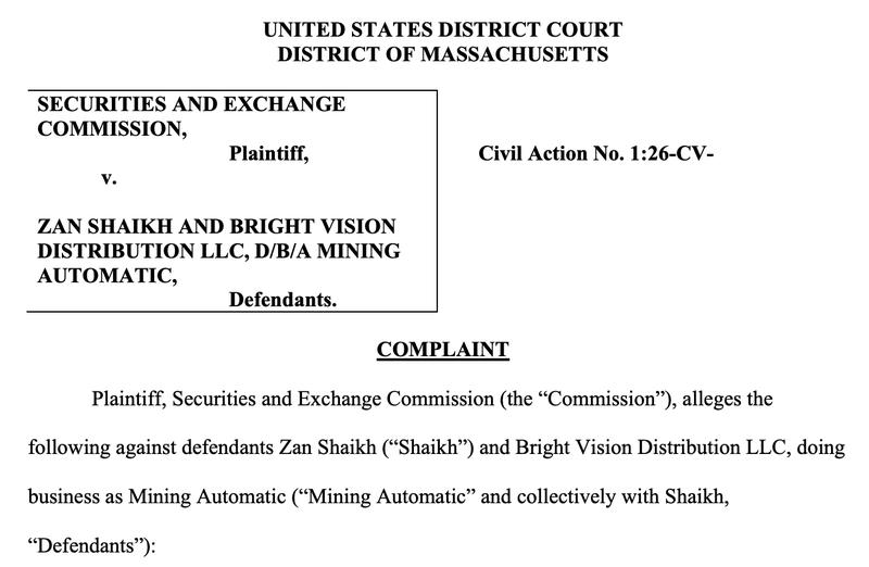 SEC complaint document
