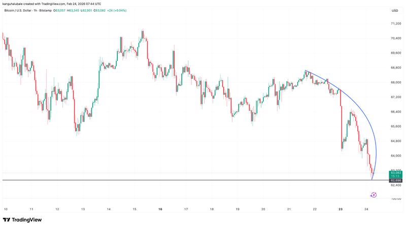 BTC/USD hourly chart