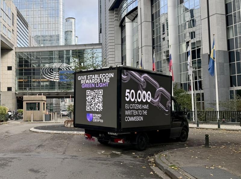 Stand With Crypto EU campaign vehicle