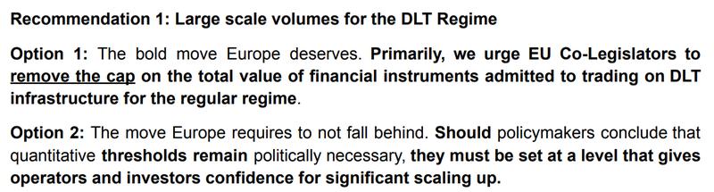 European finance groups call for removal of DLT regime cap