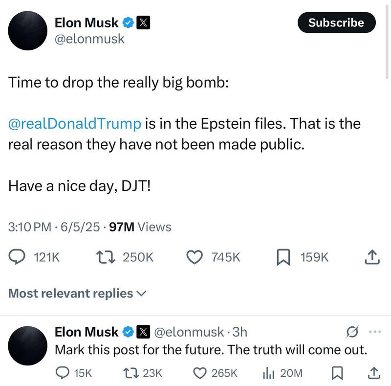 Elon Musk post