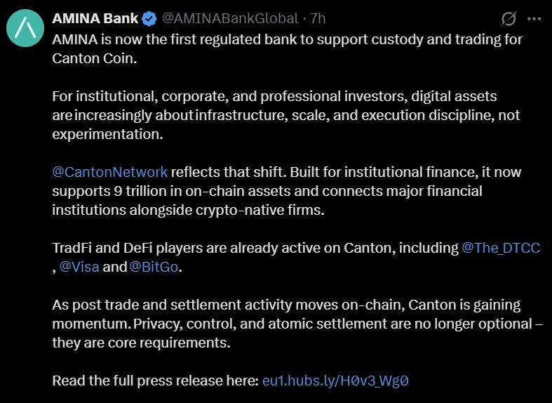 AMINA Bank announcement