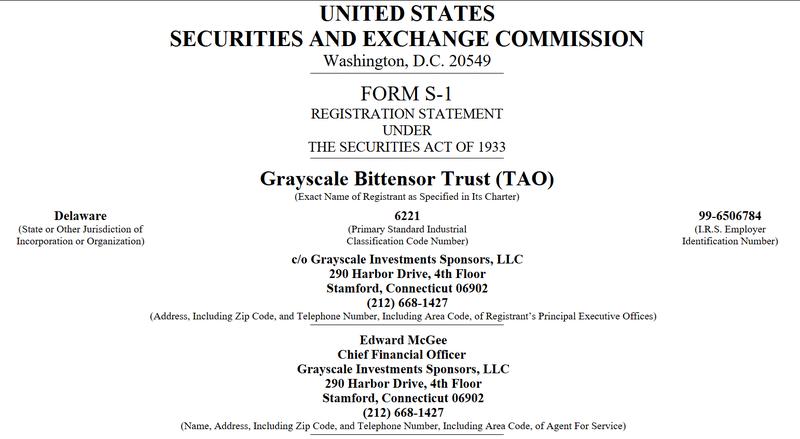 Grayscale Bittensor Trust SEC application