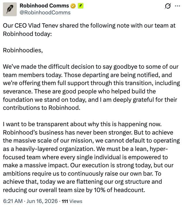 Robinhood statement
