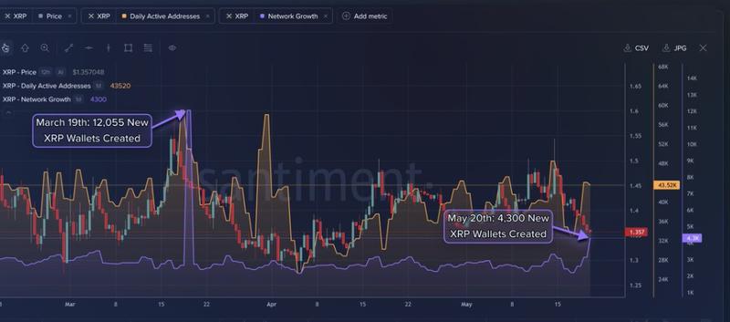 XRP Ledger active addresses and network growth