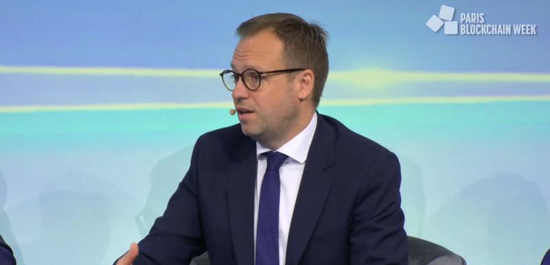 Jean-Didier Berger speaking at Paris Blockchain Week