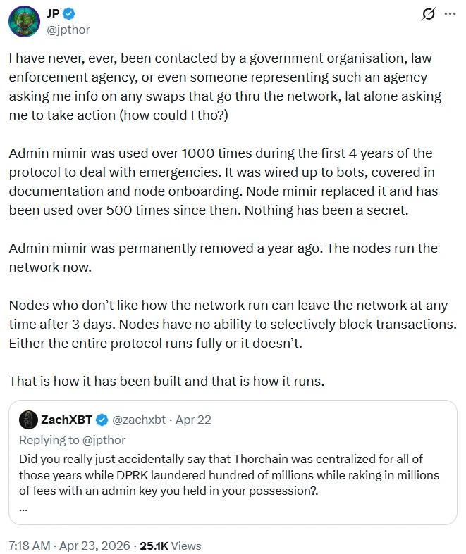 THORChain founder's defense against the security community